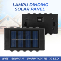 Lampu Dinding Tenaga Surya Outdoor Modern IP65 600mAh Warm White 10 LED - H6 - Hitam