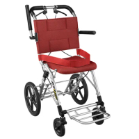 Super Lightweight Transport Wheelchair Easy to Travel Locking Hand Brakes User-Friendly Folding Portable for Adults