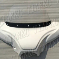 White Windshield Windscreen Fairing For Fit Sportster XL883 1200 48 72 Dyna Wide Glide Softail FLST FLT FLHT Road