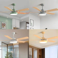 LED Ceiling Fan Light Ventilator Lamp 42in 52inch Remote Control 5Blade Ceiling Hanging Fan Lamp Bedroom Dining Room Living