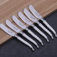 4-10pcs 6.25'' Laguiole Cheese Knife White Blue Yellow Plastic Handle Butter Spreader Knives Bread Slicer Restaurant Cutlery