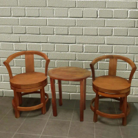 【吉迪市柚木家具】柚木旋轉造型椅 RPCH022(椅子 旋轉椅 吧台椅 復古風 木椅)