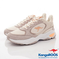 KangaROOS袋鼠休閒運動女鞋-SMOOTHY復古老爹鞋-KW01151奶茶色(女段)