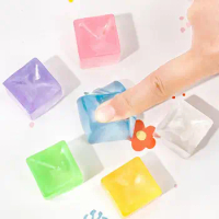 Ice Cube Fidget Toy 24pcs Ice Cube Squish Toy Set for Stress Relief Slow Rebound Tpr Fidget Toys Mini Cubes for Kids Adults