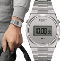 【TISSOT 天梭 官方授權】PRX Digital 數位石英手錶 手錶 畢業禮物 慶端午 包粽(T1374631103000)