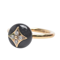LV Q9L96A經典Color Blossom鑽石鑲飾縞瑪瑙花卉圓形戒指