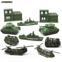 兒童軍事戰爭場景模型裝備玩具套裝二戰坦克戰車裝甲車迫擊加榴炮