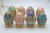 俄羅斯復活節彩蛋錫金屬工藝品多彩色小彩蛋擺件家居飾品柜臺擺設