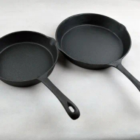 Cast iron fry pan flat bottom pot frying pan 20cm panela