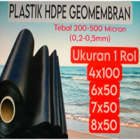READY ADA 1 Rol Plastik HDPE Geomembran Tebal 200-500 Micron ( Terpal Tambak & Kolam Ikan )