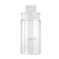【精準科技】50ml 玻璃秤量瓶高型35*70mm 收納玻璃瓶 玻璃瓶 陳列瓶 透明玻璃罐 點心罐(550-GWB3570)