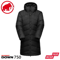 【MAMMUT 長毛象 女 Fedoz IN Hooded Parka 時尚長版羽絨連帽大衣外套《黑》】1013-02090