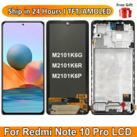6.67" AMOLED For Xiaomi Redmi Note 10 Pro LCD Display, with Frame Touch Panel For Redmi Note10Pro M2101K6G Screen Replacement