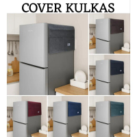 RIXTON Taplak cover kulkas 2 pintu 1 pintu denim minimalis taplak lemari es anti air waterproof