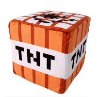 [Fun] New Tnt Plush Pillow Cube Bomb Toy Key Chain Pendant Soft Plush Stuffed Toys Xmas Birthday Gif