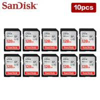 SanDisk 10pcs/lot Ultra SD Card SDXC SD Card 128GB 32GB 64GB Flash Card SDHC Card Memory Card For Camera 100% Original
