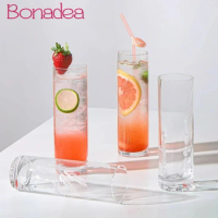 Creative Glass Cup Slender Japanese Style Straight Collin Cups Cocktail Glasses Cup Highball Cups Drinkware Kitchen Accessories