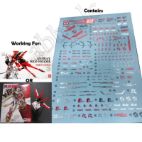 for MB MG 1/100 MBF-P02 Astray Red Frame Daban 8806 D.L Model Master Bronzing Water Slide Caution Detail up Decal Sticker S16 DL