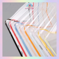 20 LEMBAR Flower Wrapping Transparant Line Color Kertas Buket Bunga Cellophane KB6007
