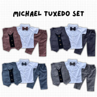 Setelan Tuxedo Jas Anak Fashion Bayi Laki2 1-2 Tahun Fashion Michael Tuxedo Set Celana Panjang Anak 