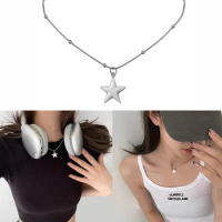 Star Pendant Necklaces Elegant Star Chain Necklace Y2k Star Neck Jewelry Stainless Steel Material Perfect for Women Girl