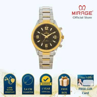 Mirage Jam Tangan Wanita Analog 8788 L Silver Gold Stainless Plat Hitam