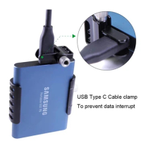 Lanparte SSD-T5C Clamp for Samsung T5 for BMPCC 6K 4K Camera with USB Type C Cable Clamp and Cold Shoe Mount and1/4 -20 '' Screw