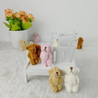 100PCS Mini Teddy Bear Stuffed Plush Toys 4.5cm 4colors Small Bear Stuffed Toys pelucia Pendant Kids Birthday Gift CMR017