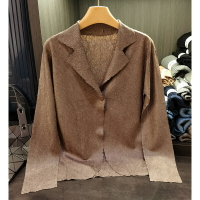 【巴黎精品】西裝外套皺褶西服-休閒純色壓褶三宅風女外套6色a1hm34