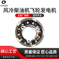 【台灣公司 超低價】風冷單缸柴油發電機配件170F178F186F192F電啟動飛輪發電機銅線圈