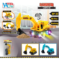 Mainan Anak Truk Beko Excavator Lampu dan Musik / Beko Truk Kontruksi Bump And Go