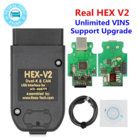 Online Update Real HEX V2 VAGCOM VCDS V24.5 Support Security Access and SFD ARM STM32F429 for VAG HEX V2 OBD2 Car Scanner