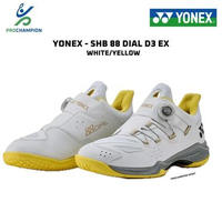 Sepatu Badminton YONEX SHB 88 Dial Wide D3 EX - White Yellow 41