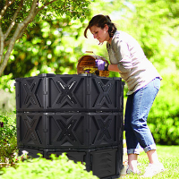 [堆肥桶]宜杰園藝多功能大容量堆肥箱540L戶外落葉垃圾發酵框堆肥廄種植框