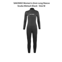 [RARE PRODUCT] SAKINNO Women's 2mm Long Sleeve Scuba Wetsuit Black / Baju Menyelam/ Diving Wanita - 