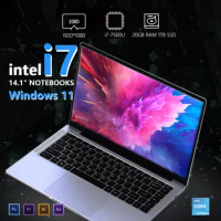Windows 11 2024 20GB RAM 1TB 2TB SSD 14.1" inch Intel Core i7 Portable Gaming Laptop 1920*1080 HD Screen Business Office Laptop