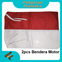 2pcs Bendera Merah Putih 14x21 cm Motor Meja Guru Bahan Arwana Premium