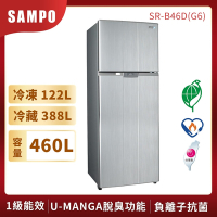 SAMPO聲寶 460L 1級變頻2門電冰箱 SR-B46D(G6) 星辰灰