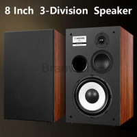 8 Inch Subwoofer Speaker Passive Bookshelf HiFi Speaker Three-Way Surround Sound Desktop Speaker Sound Box Power Speaker A Pair