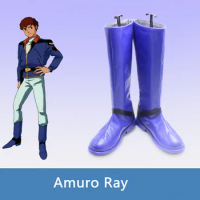 Mobile Suit Gun dam: Char's Counterattack Amuro Ray Cosplay Costume Shoes Anime Handmade Faux Leather Boots