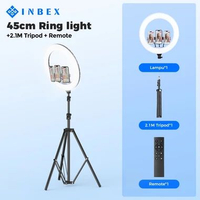 ORIGINAL Ukuran Besar INBEX 45CM Besar Hight Lighting Studio Lampu Remote Dimmble Beauty ring light 