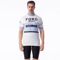 France Retro Merino Wool Cycling Jersey Bike MTB Road Wear Top Outdoor Short Sleeve Classics