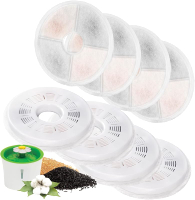 6 Pack Cat Water Fountain Replacement Filters Fit for 3L Flower Water Dispenser Automatic  Dog Cat F
