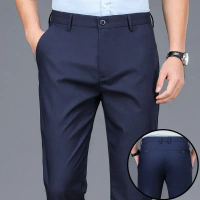 Men's Casual Pants Business Formal Wear Suit Pants Men's Summer Thin Straight Loose Trousers Middle-