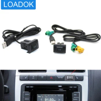 Car Radio USB Switch Cable Adapter for Volkswag VW Golf Passat Polo GTI Tiguan 2009 - 2017 CD Android Navigation Wire Harness