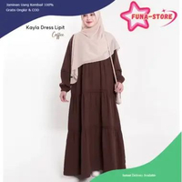 [PROMO FUNA] Dress Lipit | Gamis Daily Busui Remaja Muslimah Terbaru Berkualitas XL Coffee