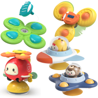 寶寶指尖陀螺 3入 吸盤轉轉樂 動物造型 洗澡玩具 1006 吃飯神器