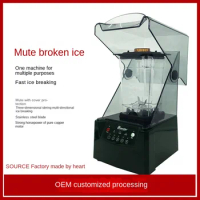 220V, 110V High Horsepower with Cover Ice Crusher Commercial Mute Slush Machine Ice Crusher Blender Mixer