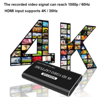 USB 4K 30Hz Video Capture Card HDMI to USB-C HDMI Dongle Game Streaming Live Stream Broadcast with 3.5mm Audio output
