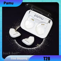 Pamu Fit T28 Wireless Bluetooth Earphone With LED Lamp ENC ANC Earbuds In-ears Earphone Gaming Headset 6H Playtime Gamer Gifts